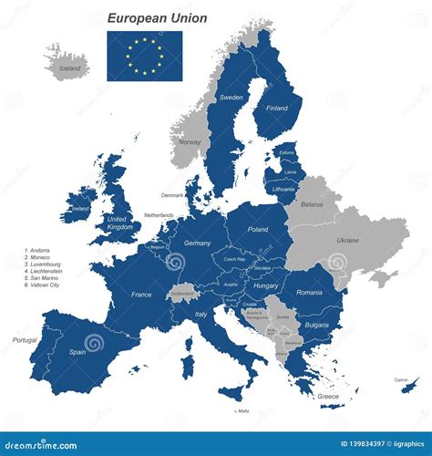 Europa Mapa Pol Tico De Europa Ilustraci N Del Vector Ilustraci N