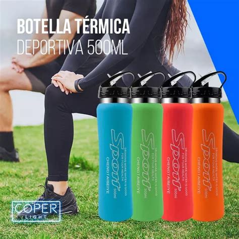 Botella Termica Deportiva Termo Acero Engomado Ml Pack En Venta