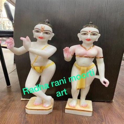 White Traditional Iskcon Radha Krishna Marble Statue For Worship At Rs