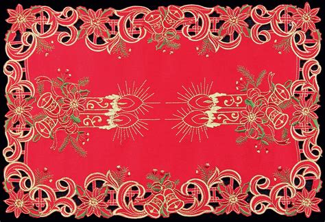 Buy Creative Linens 4PCS Holiday Christmas Embroidered Poinsettia