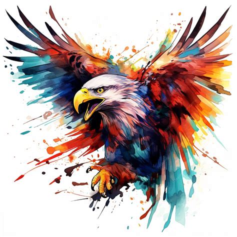 Premium AI Image | Watercolor Eagle Tattoo Design on Flat White