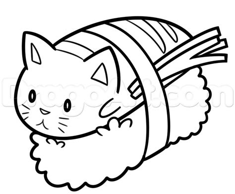 How To Draw Sushi Cat Step By Step Characters Pop Culture Free