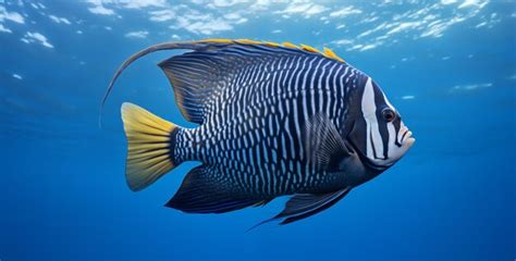 Peixe Anjo Imperador Fotorrealista Visto Do Mar Foto Premium