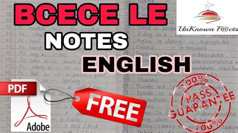 Bcece Le English Notes L Last Day Revision L Bcece Bcecele Bcece