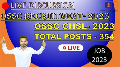 Ossc New Recruitment 2023 Ossc Chsl 2023 Group B C Posts 354