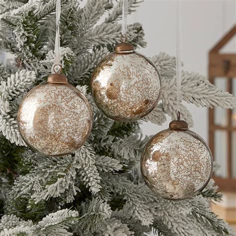 Amazon Mercury Glass Ornament Set Of 3 Glass Construction