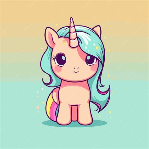 Hermosa Ilustración Vectorial De Unicornio Vector Premium