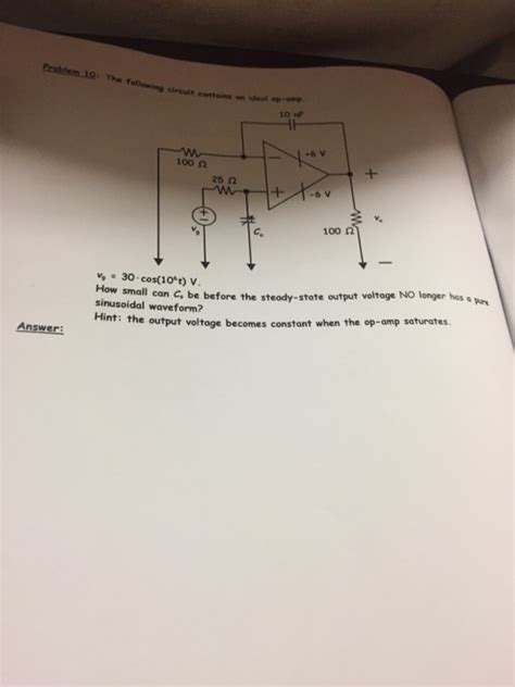 Solved The Following Circuit Contains On Ideal Op Omp Chegg