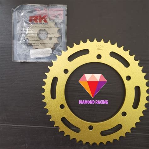 YAMAHA R15 MT15 428 RK Gold Sprocket Combo RK DRC Gold Chain Shopee