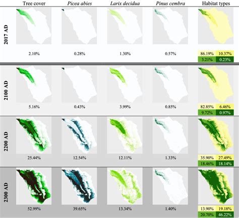 simulated tree cover cover  tree species  cover  habitat types