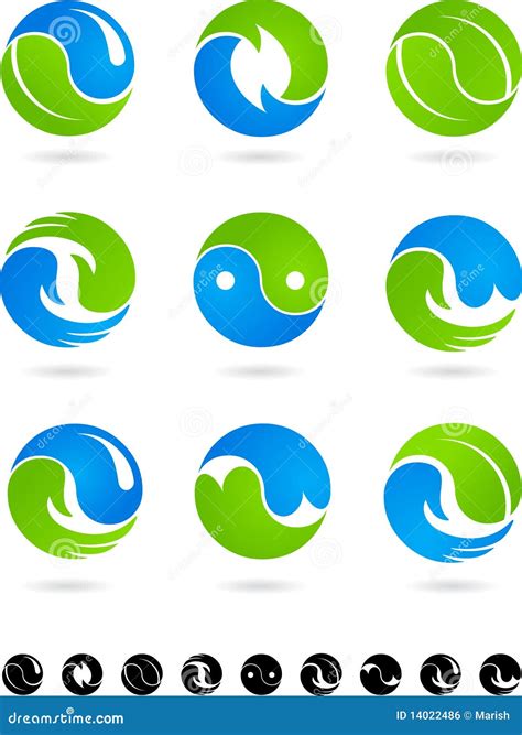 Collection Of Conceptual Yin Yang Icons And Logos Stock Vector Illustration Of Clear Energy