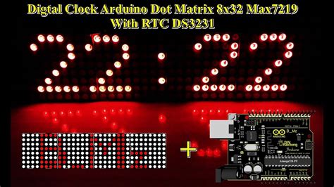 Digital Clock Arduino Dot Matrix 8x32 Max7219 With Rtc Ds3231 Youtube