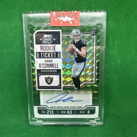 2023 Panini Contenders Optic Aidan OConnell Green Rookie Ticket Auto