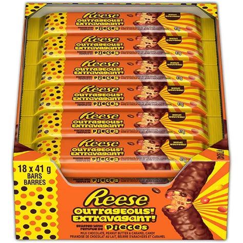 Reese Outrageous Milk Chocolate Candy Bar Stuffed With Reeses Pieces