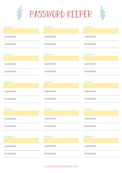 Free Password Keeper Printable In 2020 Password Keeper Printable Password Tracker Password