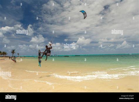 Mauritius Rodrigues Island Anse Enfer Mourouk Kitesurfers In Action