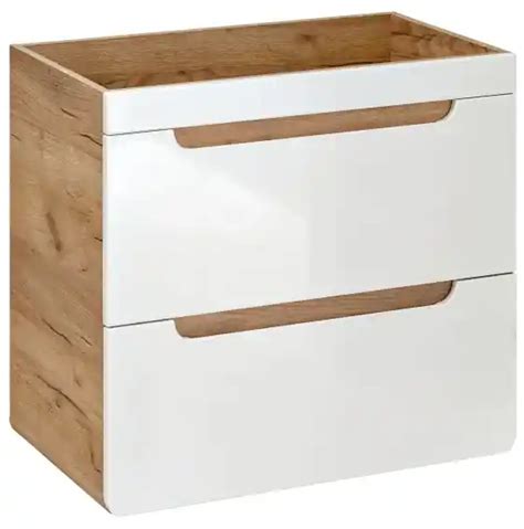 COMAD Závěsná skříňka pod umyvadlo ARUBA 820 white šířka 60 cm dub