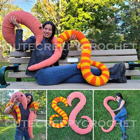 Ravelry: Giant Worm Plush pattern by Chae Aitchison (CuteCreepyCrochet)