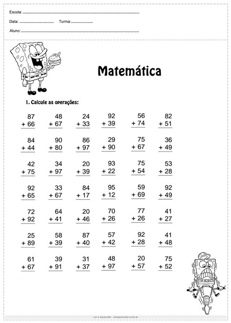 Atividade 4 Operações 3 Ano - Atividades 4 Operações 3 Ano - NAZAEDU