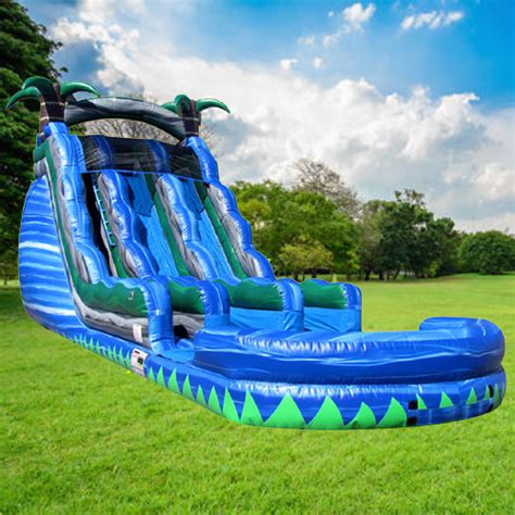 Palm Tree Double Lanes Water Slide 22ft Commercial Water Slide