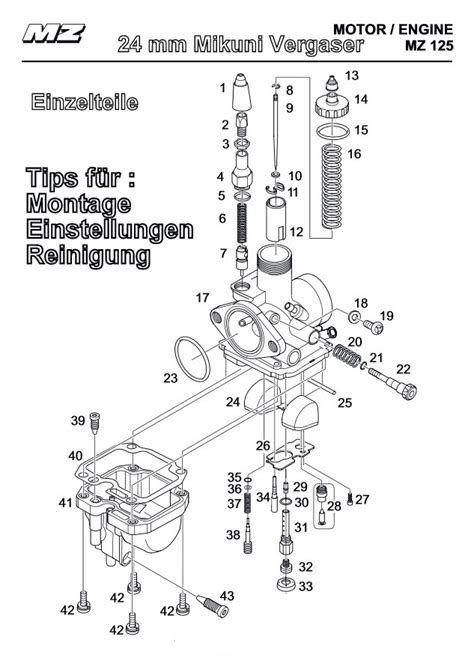 Mikuni Vergaser Tips für Montage und Einstellungen MZ Faber