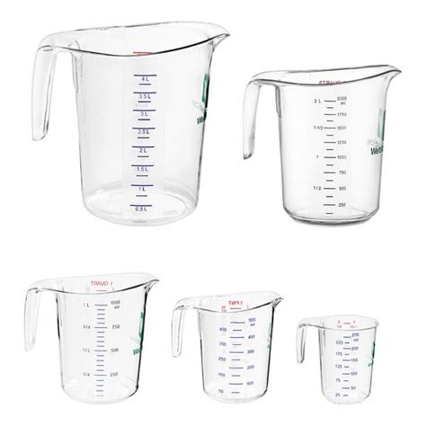 Webstaurantstore 5 Piece Clear Polycarbonate Measuring Cup Set