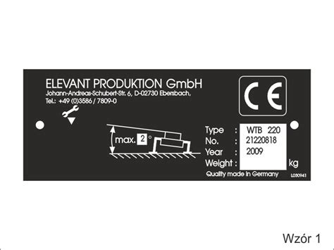 Tabliczka Znamionowa Nadrukowana Z Blachy Aluminiowej 200 X 80 Mm