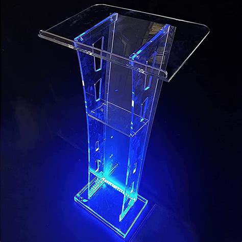 Btzhy Acrylic Lectern Pulpit Transparent Podium Led Podium With Remote