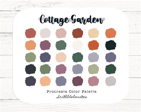 Cottage Garden Procreate Color Palette Color Swatches Color Palette