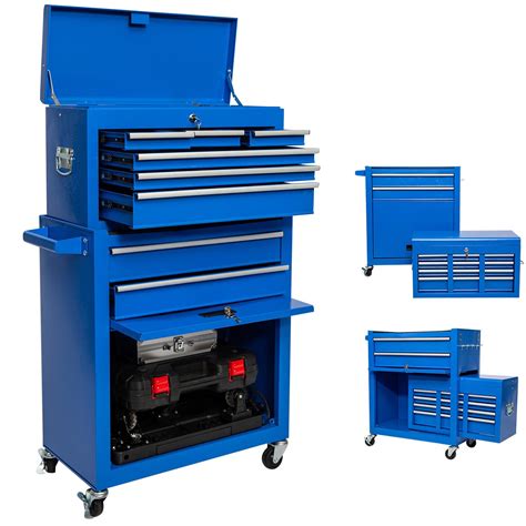 8-Drawer Rolling Tool Box with Drawers Tool Chest on Wheels Keyed ...