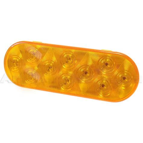 10 Diode 6 Inch Oval Amber Led Front Park And Turn Signal Light