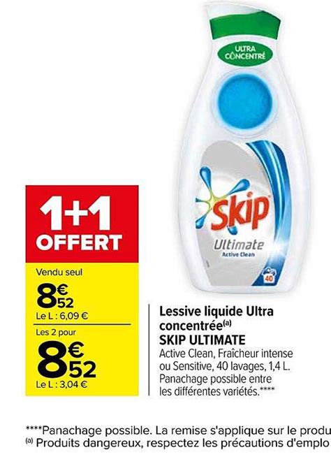 Promo Lessive Liquide Ultra Concentr E Skip Ultimate Offert Chez