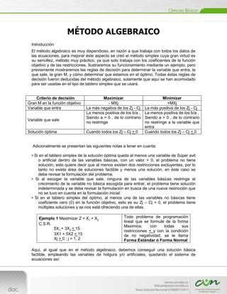 Método algebraico PDF