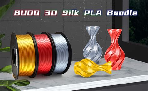 Amazon BUDO Silk PLA Filament 1 75mm 0 25kg X 3 Spools Silk Gold