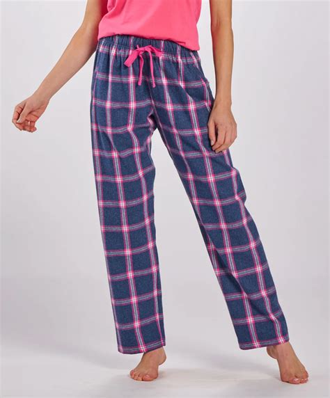 Boxercraft Womens Haley Navy Pink Plaid Flannel Pajama Pant