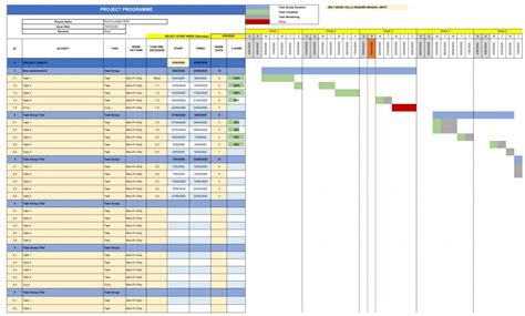 Construction Schedule Template for Excel - webQS