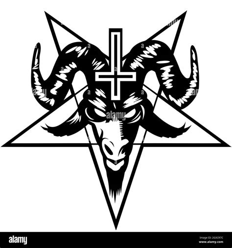 Baphomet Pentagram Satan Occult Devil Paganism Illustration Stock Photo