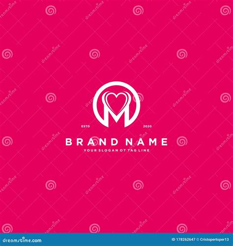 Letter M Heart Logo Icon Design Vector Stock Vector Illustration Of