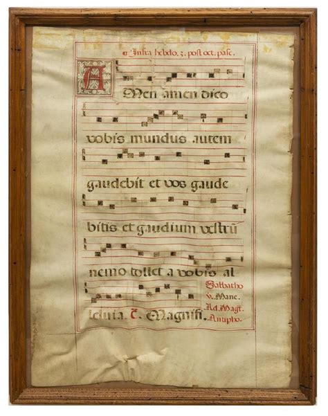 Antiphonal Gregorian Chant Sheet Music Manuscript Jun 23 2019