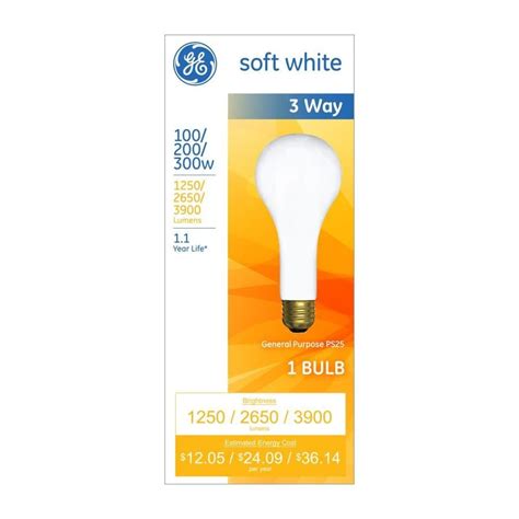 Ge 200 Watt Dimmable 3 Way Bulb Ps Light Fixture Incandescent Light