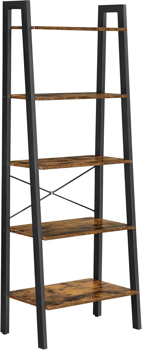 Vasagle Ladder Shelf 5 Tier Industrial Bookcase Storage Unit With