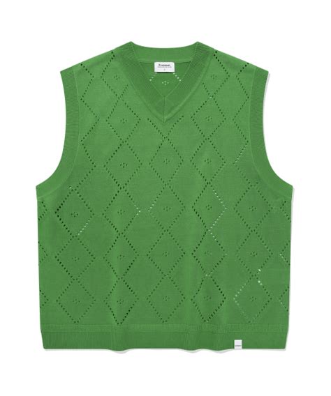 Musinsa Covernat Argyle Scotch Knit Vest Sour Apple