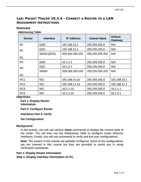 Solution Csis Liberty University Lab Packet Tracer Connect