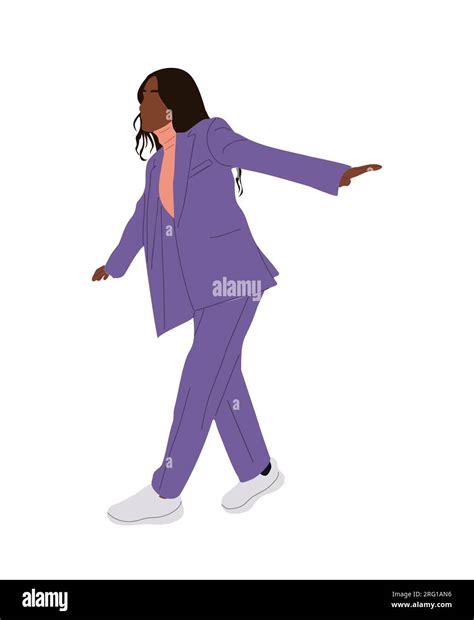 black business woman walking balancing vector art stock vector image