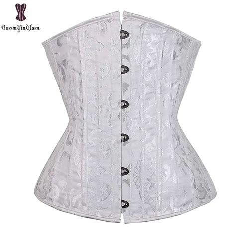 Underbust Spiral Steel Boned Corset Jacquard Floral Corsets Women Plus