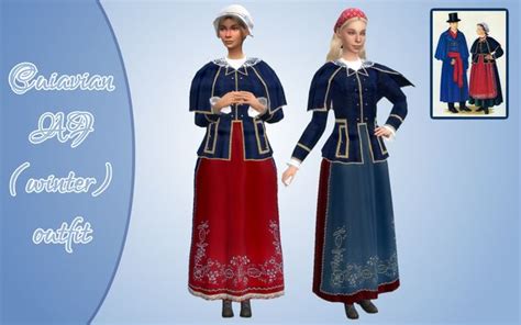 Cuiavian Winter Married Woman Outfit Vintage Simstress Clothes