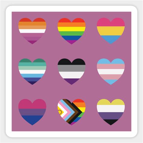 Lgbt Pride Flags Heart Collection Pride Flag Colors Sticker