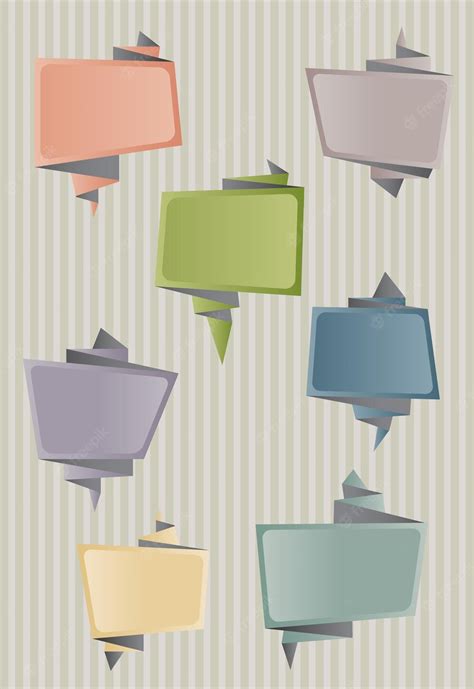 Premium Vector Origami Speech Bubbles In Retro Tones Over Candy