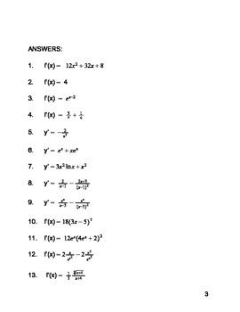 Calculus 1 Derivatives Practice