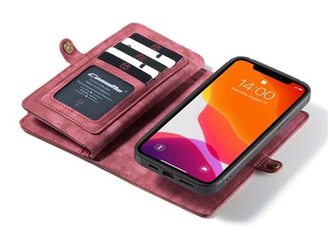 CaseMe 2in1 Wallet Case IPhone 12 Pro Max Hoesje Rood